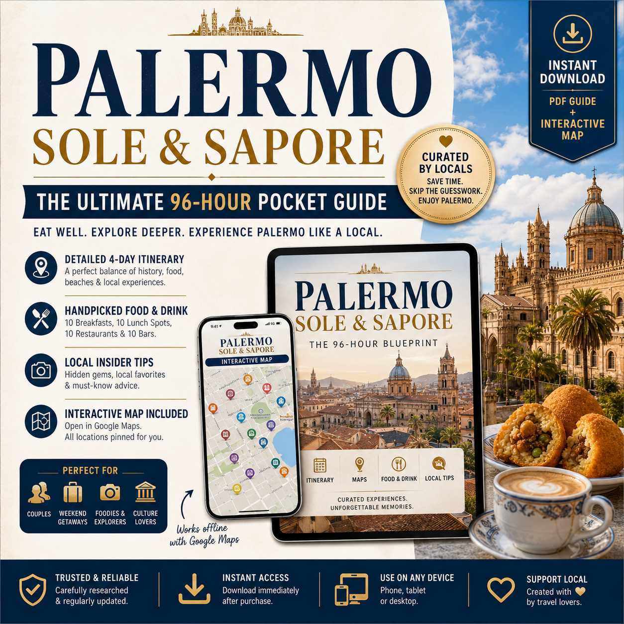 Palermo Sole & Sapore: The Ultimate 96-Hour Interactive Pocket Guide & Map Bundle
