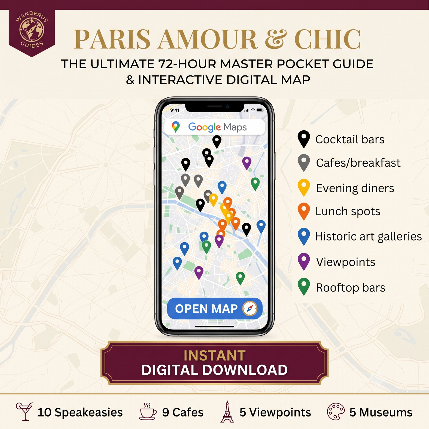Paris Amour & Chic: The Ultimate Master Pocket Guide & Interactive Digital Map